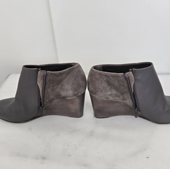 Coclico Elurra Taupe Gray Wedge Ankle Suede Leather Boots Booties 38.5 or 8.5 - Picture 13 of 16